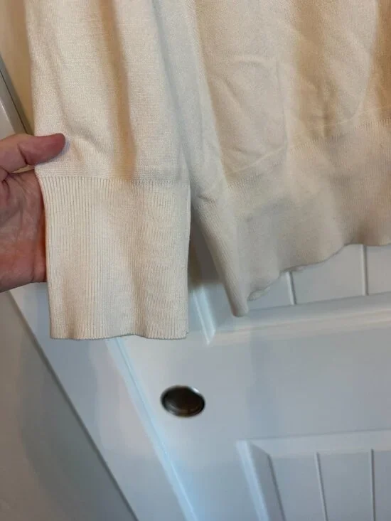 Classic cream turtleneck long sleeve sweater. - Picture 2 of 6